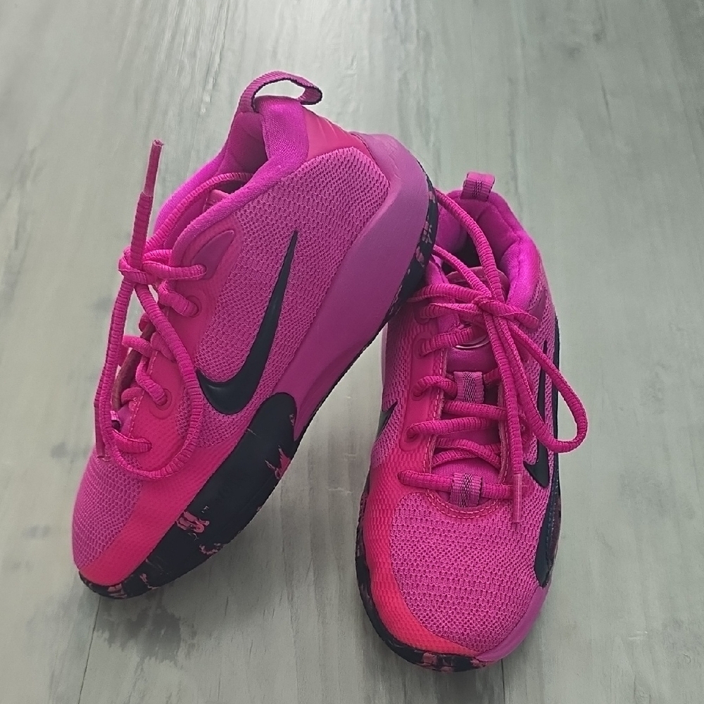 Nike Pink Kids' Athletic Sneakers with Black Swoosh